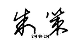 朱錫榮朱策草書個性簽名怎么寫