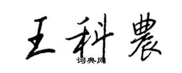 王正良王科農行書個性簽名怎么寫