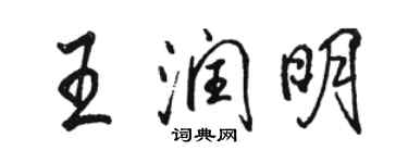 駱恆光王潤明行書個性簽名怎么寫