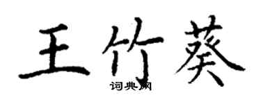 丁謙王竹葵楷書個性簽名怎么寫