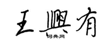 王正良王興有行書個性簽名怎么寫