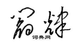 駱恆光閻輝草書個性簽名怎么寫