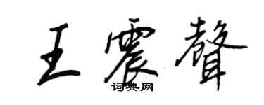 王正良王震聲行書個性簽名怎么寫