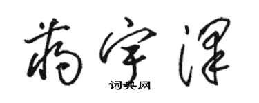 駱恆光蔣宇澤草書個性簽名怎么寫