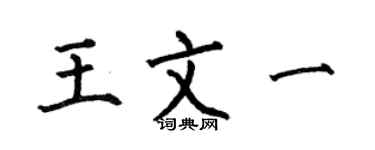 何伯昌王文一楷書個性簽名怎么寫