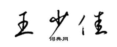 梁錦英王少佳草書個性簽名怎么寫