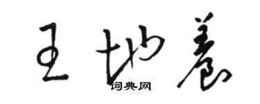 駱恆光王地養草書個性簽名怎么寫