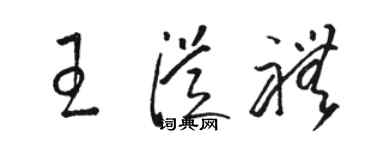 駱恆光王從禮草書個性簽名怎么寫