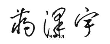 駱恆光蔣澤宇草書個性簽名怎么寫