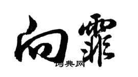 胡問遂向霏行書個性簽名怎么寫