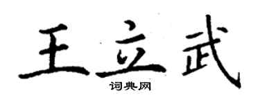 丁謙王立武楷書個性簽名怎么寫