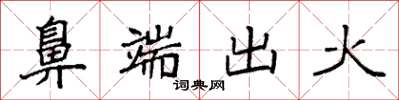 袁強鼻端出火楷書怎么寫