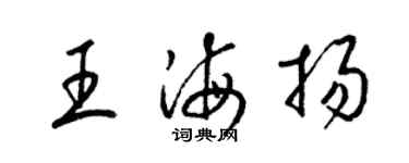 梁錦英王海揚草書個性簽名怎么寫