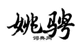 胡問遂姚騁行書個性簽名怎么寫