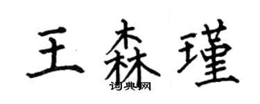 何伯昌王森瑾楷書個性簽名怎么寫