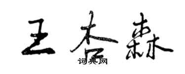 曾慶福王杏森行書個性簽名怎么寫