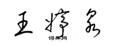 梁錦英王婷泉草書個性簽名怎么寫