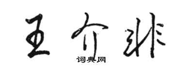 駱恆光王介非行書個性簽名怎么寫