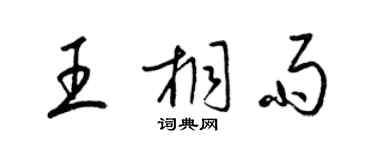 梁錦英王桐雨草書個性簽名怎么寫