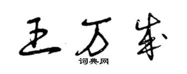 曾慶福王萬成草書個性簽名怎么寫
