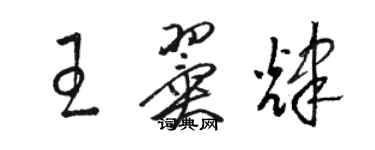 駱恆光王翼輝草書個性簽名怎么寫