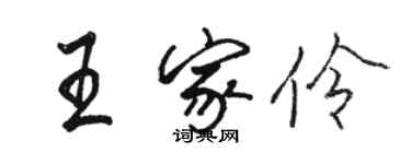 駱恆光王家伶行書個性簽名怎么寫