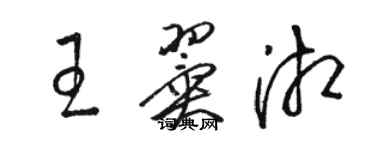 駱恆光王翼湘草書個性簽名怎么寫