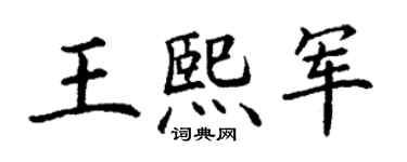 丁謙王熙軍楷書個性簽名怎么寫