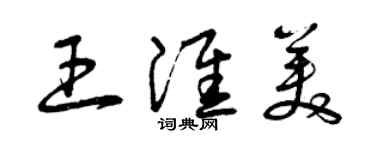 曾慶福王淮美草書個性簽名怎么寫