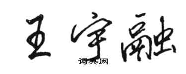 駱恆光王宇融行書個性簽名怎么寫