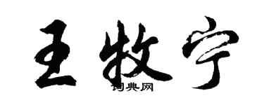 胡問遂王牧寧行書個性簽名怎么寫