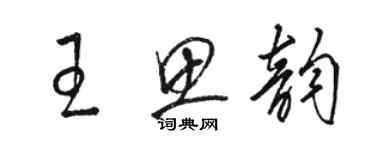 駱恆光王思韻草書個性簽名怎么寫