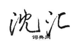 駱恆光沈匯行書個性簽名怎么寫