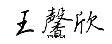 王正良王馨欣行書個性簽名怎么寫