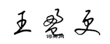 梁錦英王盈更草書個性簽名怎么寫