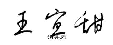 梁錦英王宜甜草書個性簽名怎么寫