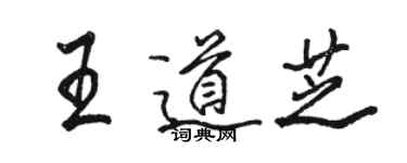 駱恆光王道芝行書個性簽名怎么寫