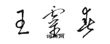 駱恆光王靈春草書個性簽名怎么寫