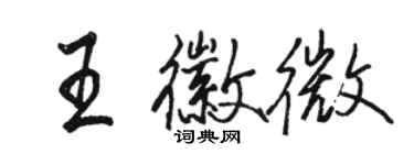 駱恆光王徽微行書個性簽名怎么寫
