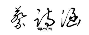 梁錦英蔡詩涵草書個性簽名怎么寫