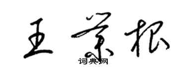 梁錦英王業根草書個性簽名怎么寫