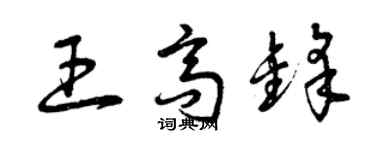曾慶福王高鋒草書個性簽名怎么寫