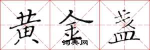 黃華生黃金盞楷書怎么寫