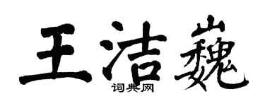 翁闓運王潔巍楷書個性簽名怎么寫