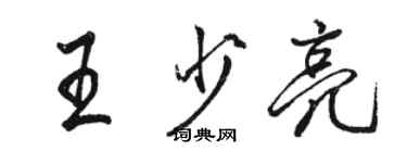 駱恆光王少亮行書個性簽名怎么寫