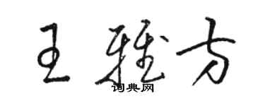 駱恆光王雅方草書個性簽名怎么寫