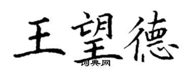 丁謙王望德楷書個性簽名怎么寫