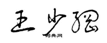 曾慶福王少綱草書個性簽名怎么寫