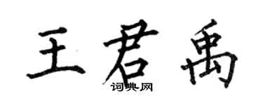 何伯昌王君禹楷書個性簽名怎么寫