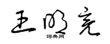 曾慶福王明亮草書個性簽名怎么寫